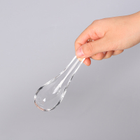 玻璃汤勺耐热调羹咖啡勺冰淇淋勺子饭勺水晶勺子家用勺餐厅店 透明 单个勺子
