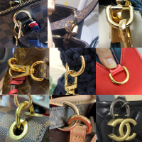 包配件金属扣环锁扣五金金色扣子可拆卸d扣D扣马蹄扣链条调节 内径1.2cm可拆-(K金色2个) 附带工具(螺丝刀