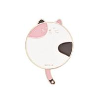 随身镜ins便携超薄小圆镜八门虫社可爱兔子猫咪少女化妆镜子 镜子:look猫咪