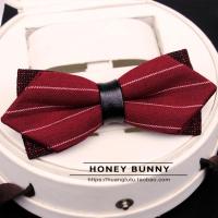 宠物饰品狗狗铃铛猫咪狗领结泰迪比熊项圈金毛蝴蝶结挂牌领带 深红色条纹(无铃铛) S-小型