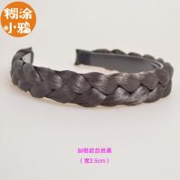 批发订制 加粗款仿真假发辫子发箍头箍发卡发带 韩版发饰 2.5cm自然黑发箍