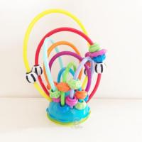 宝宝喂饭玩具 三色旋转宝宝风车婴儿餐椅推车吸盘玩具 多彩绕珠吸盘玩具