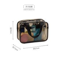 洗漱包洗浴包封闭化妆包收纳包防水洗澡袋双拎带加厚洗浴袋 黑色加厚长方