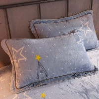 法兰绒枕套枕头套单人一对装珊瑚绒冬季加厚毛绒枕芯套48*74 CY-火舞 48cmX74cm