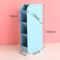 斜插式组合笔筒大容量桌面收纳北欧个性简约笔桶笔架学生多功能创意时尚可爱大容量文具盒磨砂麦秆小清新ins 小号斜插笔筒-北