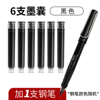 100支钢笔消字笔墨囊学生正姿练字笔可替换墨囊通用墨水胆书法笔 钢笔1支●黑墨囊6支