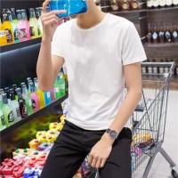 9.9元原宿港风五分袖夏季潮流百搭宽松上衣半袖10-20元以下潮男装 纯白色短袖 S