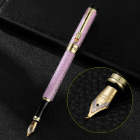 永生钢笔龙头笔学生练字硬笔成人送礼弯头弯尖书法商务签字笔 磨砂紫(1.0mm美工弯尖) 官方标配 单支钢笔[无赠品] 明