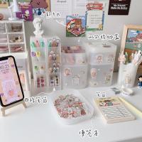 少女心放映室 带盖磨砂收纳盒 学生宿舍桌面文具胶带面膜整理盒