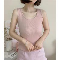 背心女夏季棉质吊带学生外穿大码宽松内搭短款无袖上衣百搭打底衫 粉色 M