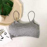 裹胸女抹胸打底防走光百搭细肩带吊带小背心学生少女内衣夏季薄款 灰色 均码