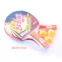乒乓球拍套装双拍 进攻型初学者学生娱乐 兵乓球拍横拍直拍2只装 3009乒乓球拍3个球