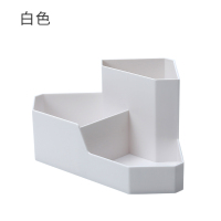 桌面收纳盒杂物文具整理盒子学生宿舍书桌上多功能笔筒笔刷收纳筒 白色