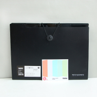 简约学生用A4试卷袋大容量透明多层文件夹资料册多功能多层风琴包 黑白印象5入-黑色