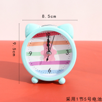 韩国可爱静音时学生用卡通卧室简约儿童多功能创意女生床头 3.5寸软糖熊熊猫耳:绿色