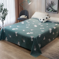 床单单件学生宿舍单人1.8m儿童双人水洗棉1.2卡通1.5米ins风少女 仙人掌 1.2 x 2.1m单件床单