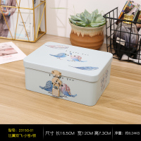 桌面化妆品收纳盒带锁家用首饰盒储物盒证件钥匙密码箱子小铁盒子 比翼双飞