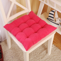 加厚榻榻米椅子坐垫 办公电脑椅座垫学生四季毛绒垫子餐椅垫绑带 玫红色 40*40cm拍60个以上单价