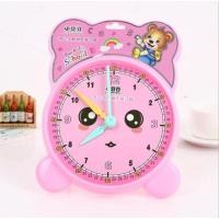 大号钟表教具小学生幼儿园时钟教具儿童学习时间闹钟模型数学学具 大号钟表教具粉色