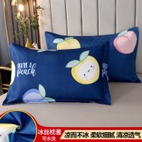 冰丝枕套枕头套单双人家用成人单只宿舍48*74cm夏季枕芯套一对拍2 淘之乐深蓝 冰丝枕套单只 48cmX74cm