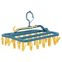 晾衣架多夹子家用晾袜子神器学生宿舍挂衣服架子多功能夹婴儿衣挂 侧挂折叠衣架 1个