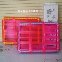 夏季透气制衣服装厂车间员工坐垫夏天散热学生椅垫木板凳子屁股垫 胶管圆木框坐垫-随机32x24x3cm 材质:塑料+木框