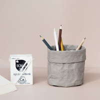 日式简约笔筒女学生文具收纳盒桌面办公室笔桶日系INS创意个性 [买2送1,送白边款]小-灰10x10cm(适合笔筒)