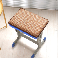 夏季学生长方形凉席坐垫板凳记忆棉透气屁股垫藤席加厚防滑软垫 点点深冰藤 35X24cm(无绑带)