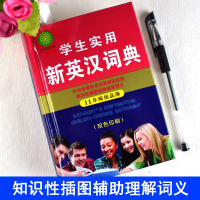 学生实用新英汉词典双色印刷硬封面 初中小学生英语字词翻译释义词汇例句语法知识讲解英语字辞典工具书 吉林教育出版社