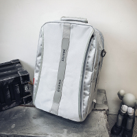 背包男双肩包女时尚潮流高中生大学生大容量电脑包韩版多功能书包 浅灰色