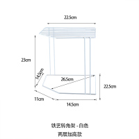 厨房调料转角置物架台面放锅三角架调味品书桌办公室收纳桌面拐角 铁艺转角架白色新款 两层加高 3层
