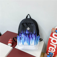 双肩包男韩版休闲原宿ulzzang女日系2021新款高颜值书包原创小众 蓝拼