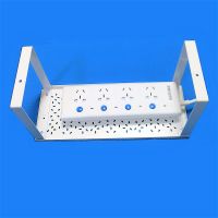 桌底路由器插线板收纳器电线收纳电线槽线路整理桌面夹式免钉安装 32x13x高16白色