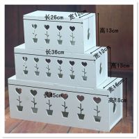 电线收纳盒充电器电源线隐藏盒电脑线整理盒插座拖线板电线理线器 花朵朵小号长26*宽12*高13