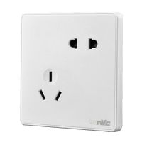 灰色错位5孔五孔16A大功率插座热水器空调烧水壶4000瓦插座86暗装 五孔16A白色