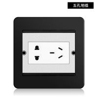 时光森林地插座隐藏式黑色地板插座超薄双开门全铜防水家用地插座 五孔地插
