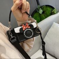 手提零钱包vivox60手机壳新款X60Pro女款相机可爱X50硅胶斜挎背包 黑色壳+米妮卡包+手提绳 X60