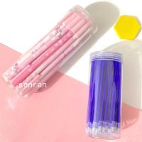 桶装可擦笔高颜值十二星座易擦笔学生用0.5摩易擦笔芯炭黑晶蓝色 [浪漫樱花]晶蓝 12支不重复[送]笔袋