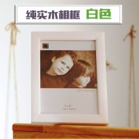 实木相框摆台可挂墙6寸7寸8寸10寸12寸5寸A4棕色简约窄边框 白色 5寸内框127*89mm