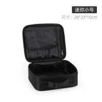 纳诗莲2021新款化妆包带镜子大容量多功能便携梳妆台护肤品收纳包 [纯黑色]+简约移动梳妆台