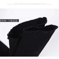 2021新款阔腿牛仔裤女宽松韩版学生显瘦高腰百搭直筒裤子女潮流 低品质黑色 XXS