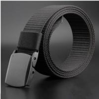 帆布腰带防过敏无金属男女士尼龙布皮带自动扣休闲牛仔裤塑料裤带 黑色 110cm