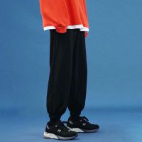 2021春夏新款牛仔裤男学生卡通潮牌宽松潮流阔腿显瘦直筒老爹裤子 321[黑色1] S