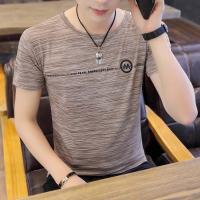 2021新款短袖t恤男冰丝薄款半袖男装潮流半袖男生上衣服潮流帅气 85卡其 M 80-105斤