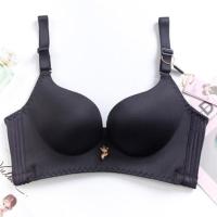 幸福狐狸内衣女小胸聚拢无钢圈上托收副乳防下垂无痕文胸 07经典款 黑色[单件] 32/70A