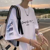 夏季学生港风趣味涂鸦印花短袖T恤韩版潮流嘻哈宽松大码5分半袖男 大X：白色 S 码收藏优先发货
