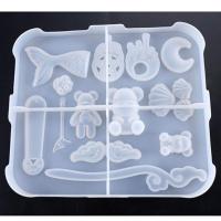 DIY手工水晶滴胶模具热熔胶模具 多规格动物镜面硅胶模具套装 镜面多规格小熊鱼尾模具