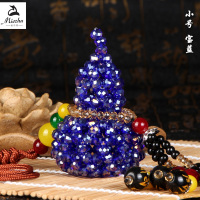 diy手工串珠水晶葫芦车挂件材料包蜜蜡玛瑙创意礼物 小号-宝蓝