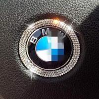 宝马方向盘前后标钻贴圈新3系5系1系x1x3x4x5x6装饰改装车标贴钻 通用方向盘【4排钻】