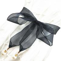 手工雪纺珍珠连衣裙腰带网纱装饰水晶腰链女裙带腰脖腰绳 黑色宽4CM珍珠